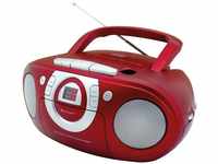 MODERNE HAUSFRAU Radio-Kassettenspieler mit CD rot