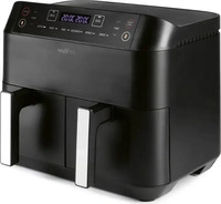 Maxxmee Hei&szlig;luftfritteuse mit Doppelkorb, 2x 3,8 l schwarz