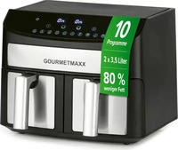 GOURMETmaxx Doppelkammer-Hei&szlig;luftfritteuse 7l, 2400 W schwarz
