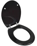 vidaXL Toilettensitz MDF Deckel mit Absenkautomatik Design Schwarz