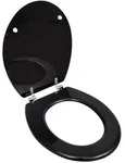 vidaXL Toilettensitz MDF Deckel Schlichtes Design Schwarz