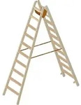 Layher Holzstehleiter 1020 2 x 10 Sprossen L&auml;nge 2,62 m