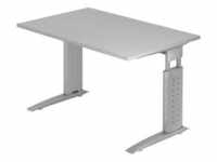 Schreibtisch C-Fuß 120x80cm Grau/Silber