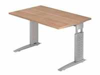 Schreibtisch C-Fuß 120x80cm Nussbaum/Silber