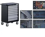 Werkstattwagen - 7 Schubladen - mit 246 Werkzeugen - Ma&szlig;e (BxHxT) 680 x 995 x 458 mm