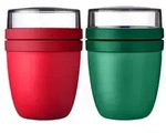 Mepal | Lunchpot Ellipse Mixed Mini | Campus Red + Vivid Green | M&uuml;slibecher...