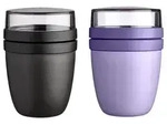 Mepal | Lunchpot Mini Ellipse Mixed | Nordic Black & Vivid Lilac | 300 ml & 420 ml 