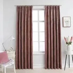 vidaXL Verdunkelungsvorh&auml;nge Haken 2 Stk. Samt Antik-Rosa 140x245cm