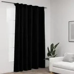 vidaXL Verdunkelungsvorh&auml;nge mit Haken Leinenoptik Schwarz 290x245cm