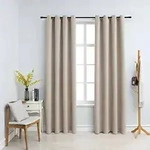 vidaXL Verdunkelungsvorh&auml;nge mit Metall&ouml;sen 2 Stk. Beige 140x245 cm