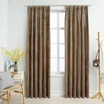 vidaXL Verdunkelungsvorh&auml;nge mit Haken 2 Stk. Samt Beige 140x225 cm