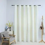 vidaXL Verdunkelungsvorhang mit Metall&ouml;sen Samt Creme 290 x 245 cm