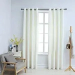 vidaXL Verdunkelungsvorh&auml;nge mit &Ouml;sen 2 Stk. Samt Creme 140x225 cm