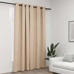 vidaXL Verdunkelungsvorhang mit &Ouml;sen Leinenoptik Beige 290x245 cm