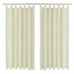 Vorh&auml;nge Gardinen aus Satin 2-teilig 140 x 245 cm Creme