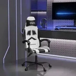 vidaXL Gaming-Stuhl Wei&szlig; und Schwarz Kunstleder