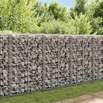 vidaXL Gabionenwand mit Abdeckung Verzinkter Stahl 20&times;20&times;100 cm