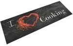 vidaXL K&uuml;chenteppich Waschbar Cooking Schwarz 60x180 cm Samt