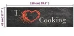 vidaXL K&uuml;chenteppich Waschbar Cooking Schwarz 45x150 cm Samt