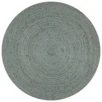 vidaXL Teppich Handgefertigt Jute Rund 150 cm Olivgr&uuml;n