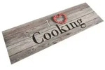 vidaXL K&uuml;chenteppich Waschbar Cooking Grau 60x180 cm Samt