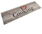 vidaXL K&uuml;chenteppich Waschbar Cooking Grau 45x150 cm Samt