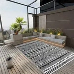 vidaXL Outdoor-Teppich ARAKIL Schwarz 190x290 cm PP