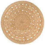 vidaXL Teppich Geflochten Jute 180 cm Rund