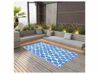 vidaXL Outdoor-Teppich Blau und Weiß 160x230 cm PP