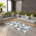 vidaXL Outdoor-Teppich ARAKIL Wei&szlig; und Schwarz 160x230 cm PP