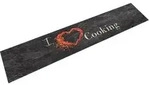 vidaXL K&uuml;chenteppich Waschbar Cooking Schwarz 60x300 cm Samt