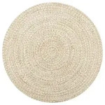 vidaXL Teppich Handgefertigt Jute Wei&szlig; und Natur 120 cm