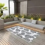 vidaXL Outdoor-Teppich ARAKIL Wei&szlig; und Schwarz 120x180 cm PP