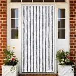 vidaXL Insektenschutz-Vorhang Grau und Wei&szlig; 90x220 cm Chenille