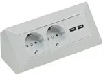 Steckdosenblock 2-fach+2xUSB 8712105 Farbe wei&szlig; Ausf&uuml;hrung Steckdosenblock