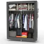 Intirilife Faltschrank 108x170x45 cm in ASCH GRAU - mit Rei&szlig;verschluss...