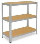 shelfplaza HOME 100x23x30 cm Schwerlastregal in verzinkt mit 3 B&ouml;den und 175 kg