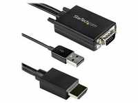 StarTech.com 2m VGA to HDMI Converter Cable with USB Audio Support & Power, Analog to