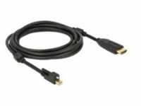 Delock Videokabel DisplayPort / HDMI Mini M bis M 3 m Schwarz 4K Unterstützung