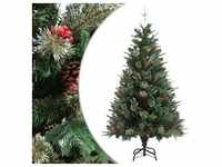 vidaXL Weihnachtsbaum mit Zapfen Grün 150 cm PVC & PE
