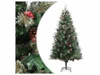 vidaXL Weihnachtsbaum mit Zapfen Grün 225 cm PVC & PE