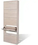 vidaXL Schuhschrank mit 5 Schuhkippern Holz Eichen-Optik