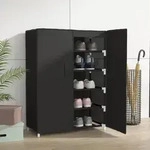 vidaXL Schuhschrank Schwarz 60x28x90 cm Stoff