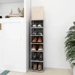 vidaXL Schuhschrank Betongrau 27,5x27x102 cm Holzwerkstoff