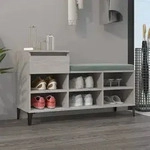 vidaXL Schuhregal Betongrau 102x36x60 cm Holzwerkstoff