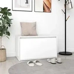 vidaXL Flurbank 80x40x45 cm Wei&szlig; Holzwerkstoff