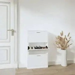 vidaXL Schuhschrank Wei&szlig; 59x17x108 cm Holzwerkstoff