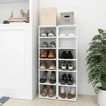 vidaXL Schuhschr&auml;nke 2 Stk. Wei&szlig; 27,5x27x102 cm Holzwerkstoff