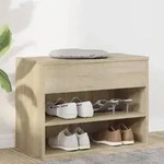 vidaXL Schuhbank Sonoma-Eiche 60x30x45 cm Holzwerkstoff