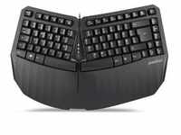 Perixx PERIBOARD 413 DE B, ergonomische Mini Tastatur, schwarz Eingabe / Ausgabe